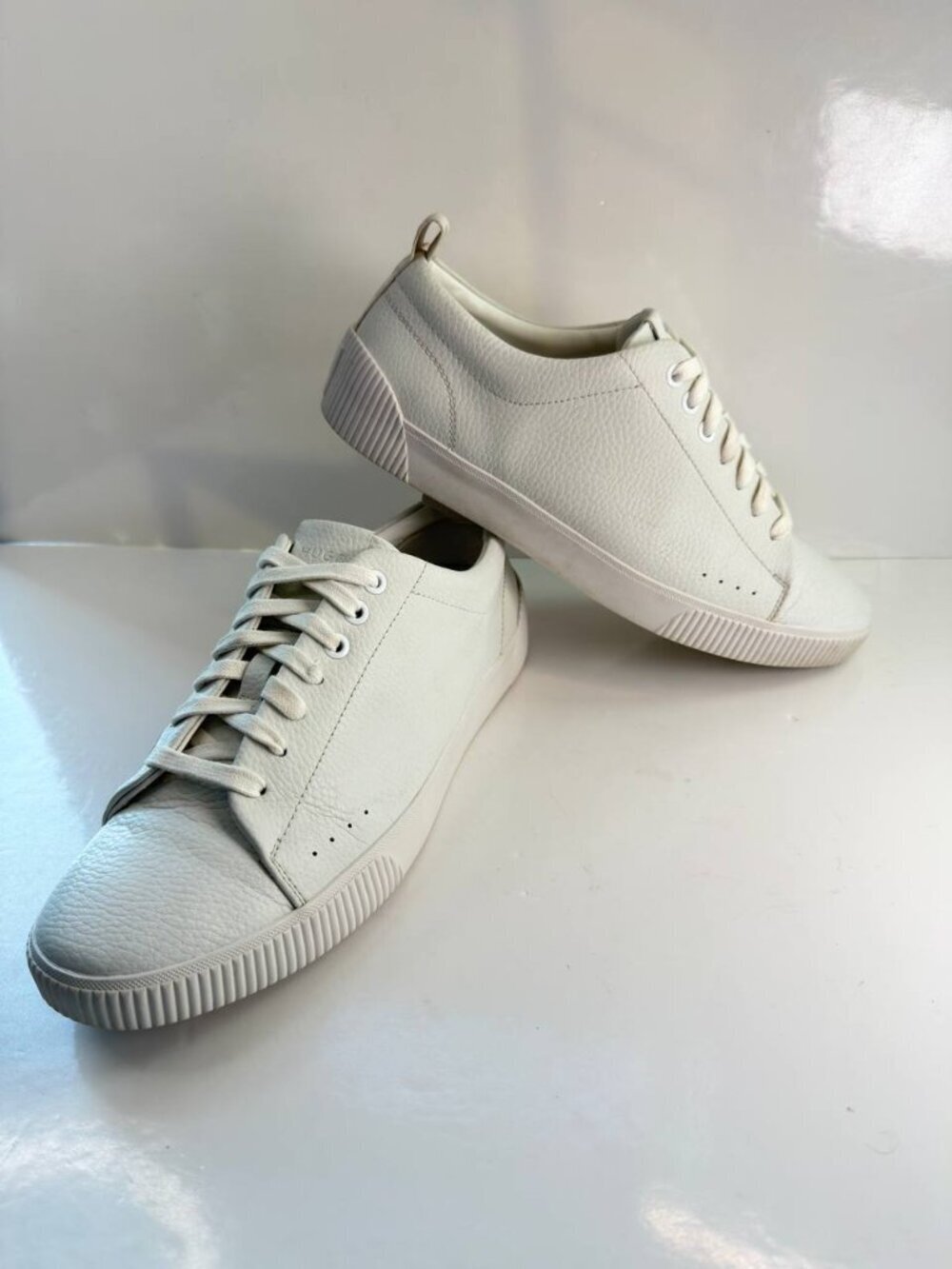 Hugo by Hugo Boss White Leather Sneakers –  Men’s Size EU 42 / US 9